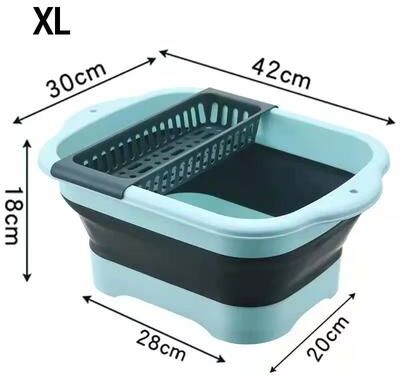 The Handy Homestead Collapsible Silicone Colander Basket For Fruit Vegetable Washing And Kitchen Draining green
