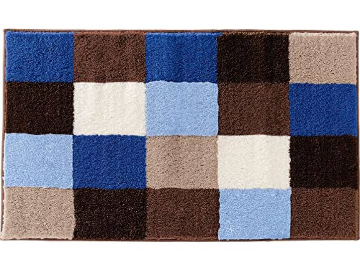 Erwin Müller Badematte Kreta blau Größe 60x90 cm, Badteppich, Badvorleger rutschhemmend - kuscheliger Hochflor, für Fußbodenheizung geeignet