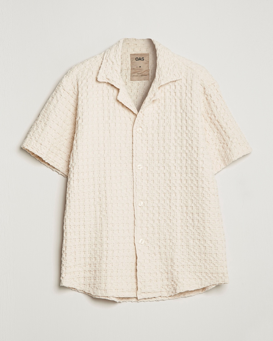 OAS Cuba Waffle Shirt Ecru men M Hvid
