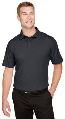 Devon & Jones DG22 Men's CrownLux Performance Address Mélange Polo Shirt in Black Heather size 2XL   Polyester