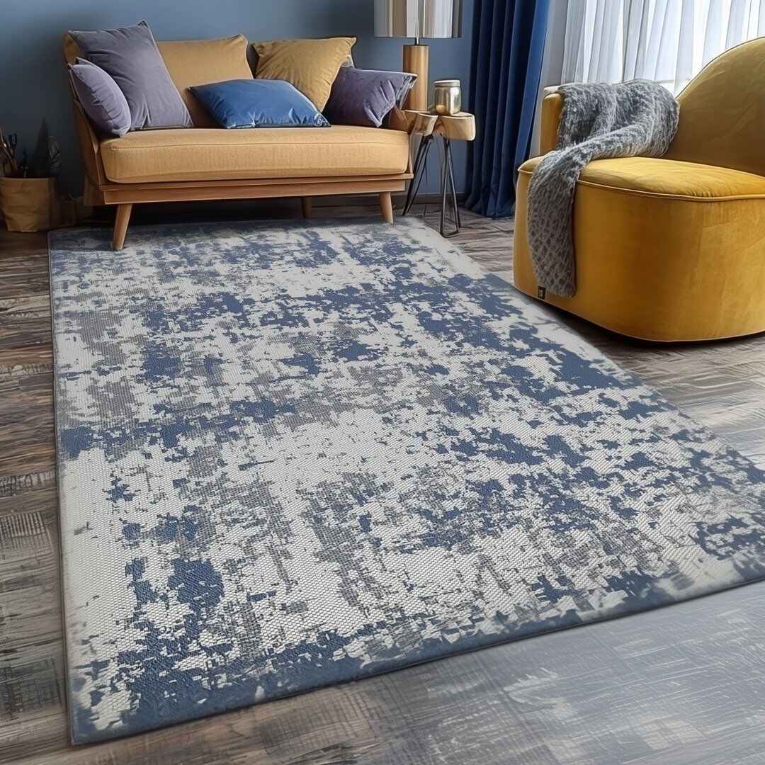 Borough Wharf Detweiler Abstract Cotton Area Rug Gray Rectangle 153 x 230cm