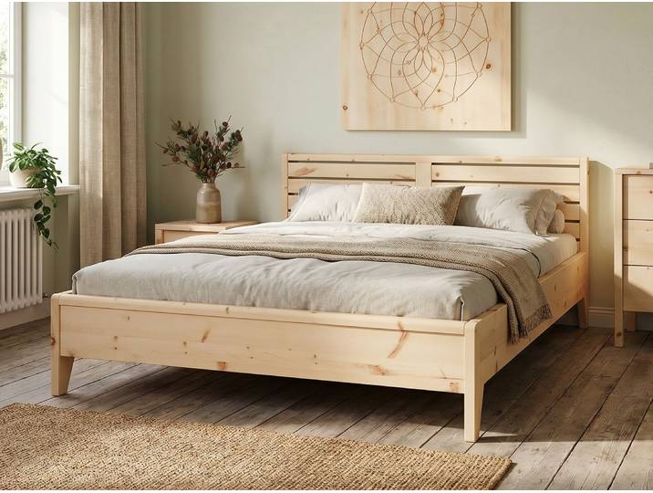 Zirbenbett „Nina“ 140 x 220 cm Massivholz Zirbe