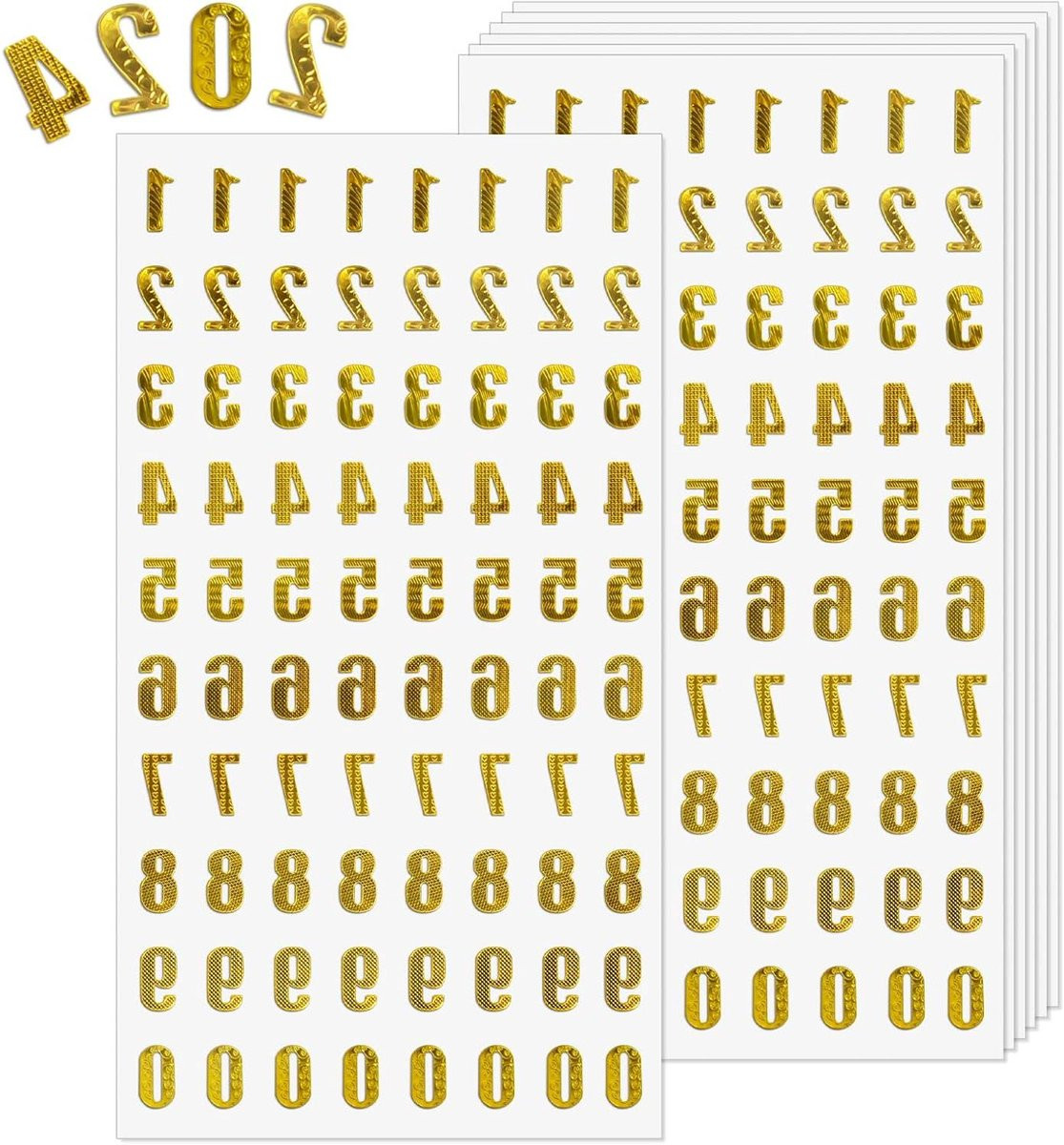 Nummerstickers Goud Glitter - 560 Stuks Zelfklevende Cijferstickers van PET Materiaal