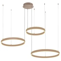 JUST LIGHT. LED-Pendelleuchte Anelli Alu, Eisen, Stahl & Metall Beige Sand