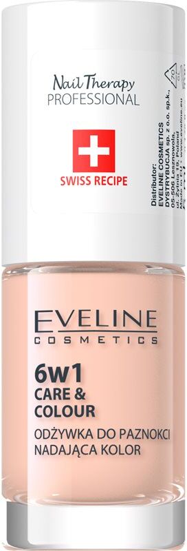 Eveline Cosmetics Nail Therapy Care & Colour nail conditioner 6-in-1 shade Nude 5 ml
