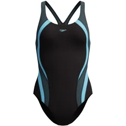 SPEEDO QUANTUM RIB SPLICE 1PC BLK/LtBLU - 44