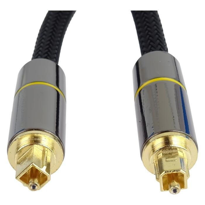 PremiumCord Optický audio kabel Toslink, OD:, Gold-metal design + Nylon (2 m, Toslink Kabel) (KJTOS7-2)