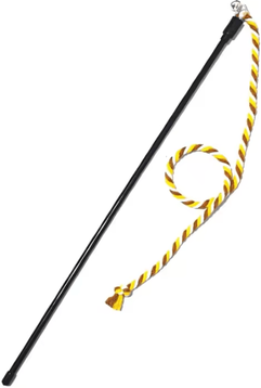 Inspire Curations Chase & Chew Interactive Cat Teaser Wand yellow