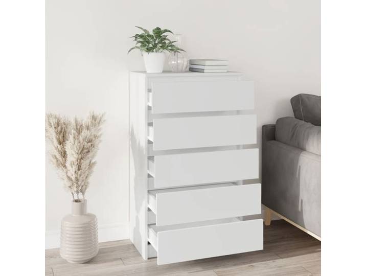 Commode/Buffet contemporain Blanc 60x36x103 cm Bois d'ingénierie LL0000171505