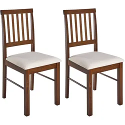 ESSZIMMERSTUHL 2er-Set Holz Dunkelbraun/Hellbeige Orono
