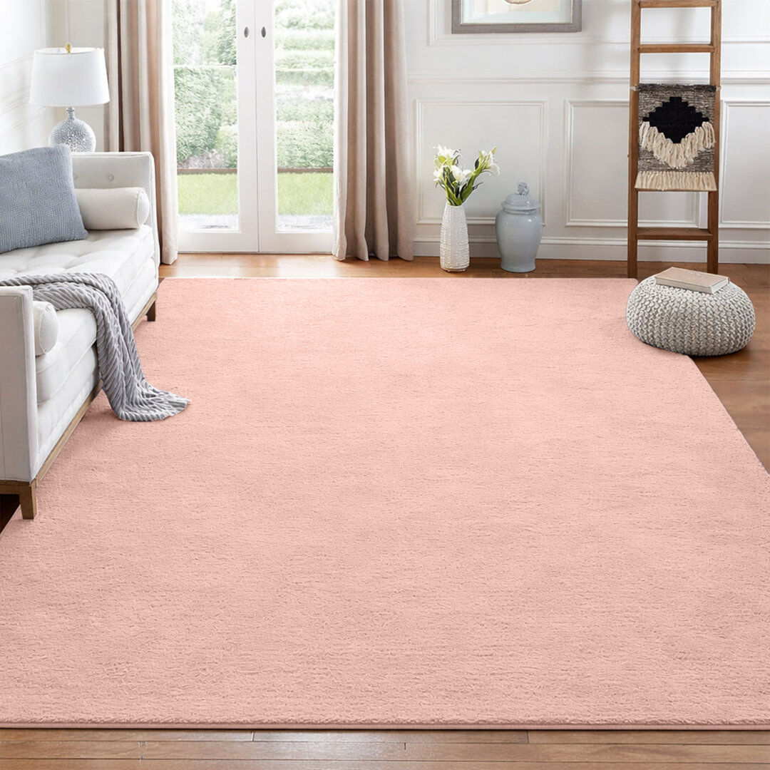 Marlow Home Co. Rectangle Shaggy Washable Area Rug LIGHT PINK 160 x 230 cm