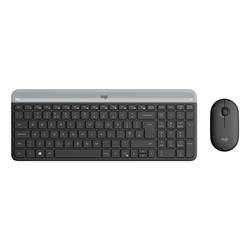 Logitech Slim Combo M Kabellos Tastatur, Maus-Set mit numerischer Tastatur Belgisch, AZERTY Graphit 920-009194