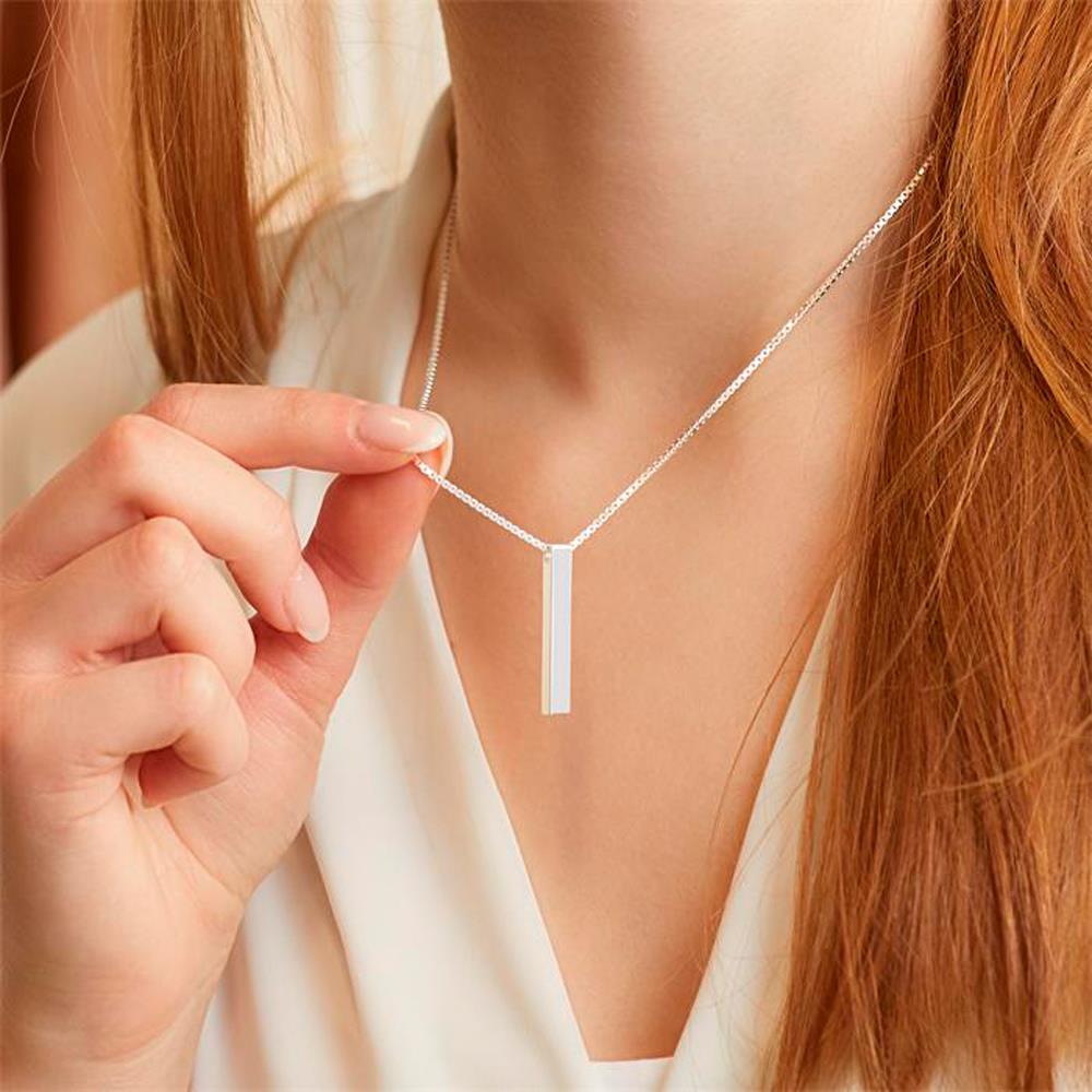 Unique Gravierbarer Kettenanhänger aus Sterlingsilber silber