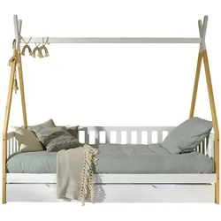 TIPIBETT Karyn 6 206x185x96 aus Kiefer Massivholz in Weiß/natur