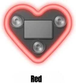 Inspire Essentials Solar Heart LED Car Window Decoration Light red
