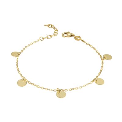 Armband VIVANCE "925-Sterling Silber vergoldet", gold (gelb), Armbänder, Damen, 17+3cm, Silber 925 (Sterlingsilber), glänzend, Armband