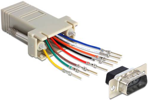 Delock 65462 RJ45 / VGA Adapter [1x D-SUB-Stecker 9pol. - 1x RJ45-Buchse] Grau