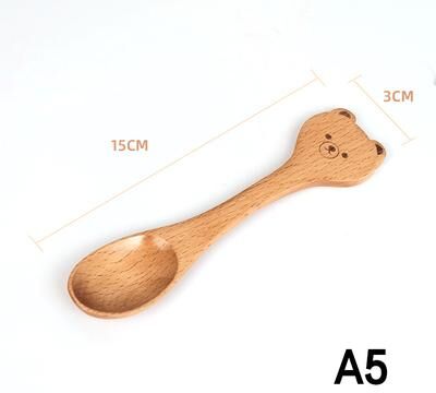 Modern Mode Marketplace Premium Wooden Teaspoon Cartoon Honey & Coffee Spoon c