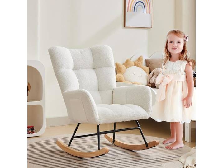 Fauteuil salon chambre scandinave beige