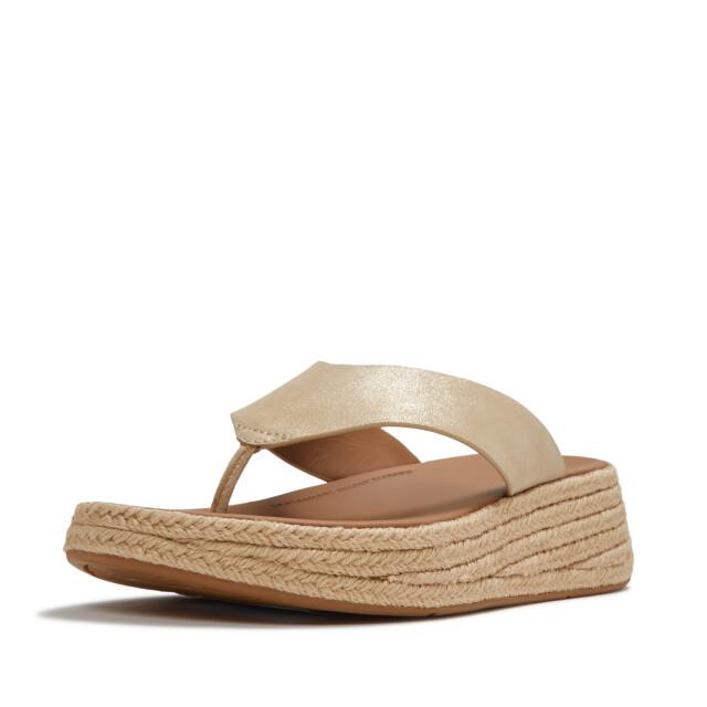 FitFlop F-mode espadrille shimmersuede toe-post sandals