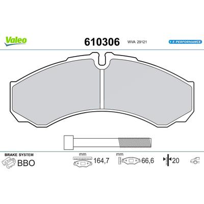 Valeo Bremsbelagsatz, Scheibenbremse [Hersteller-Nr. 610306] für Iveco
