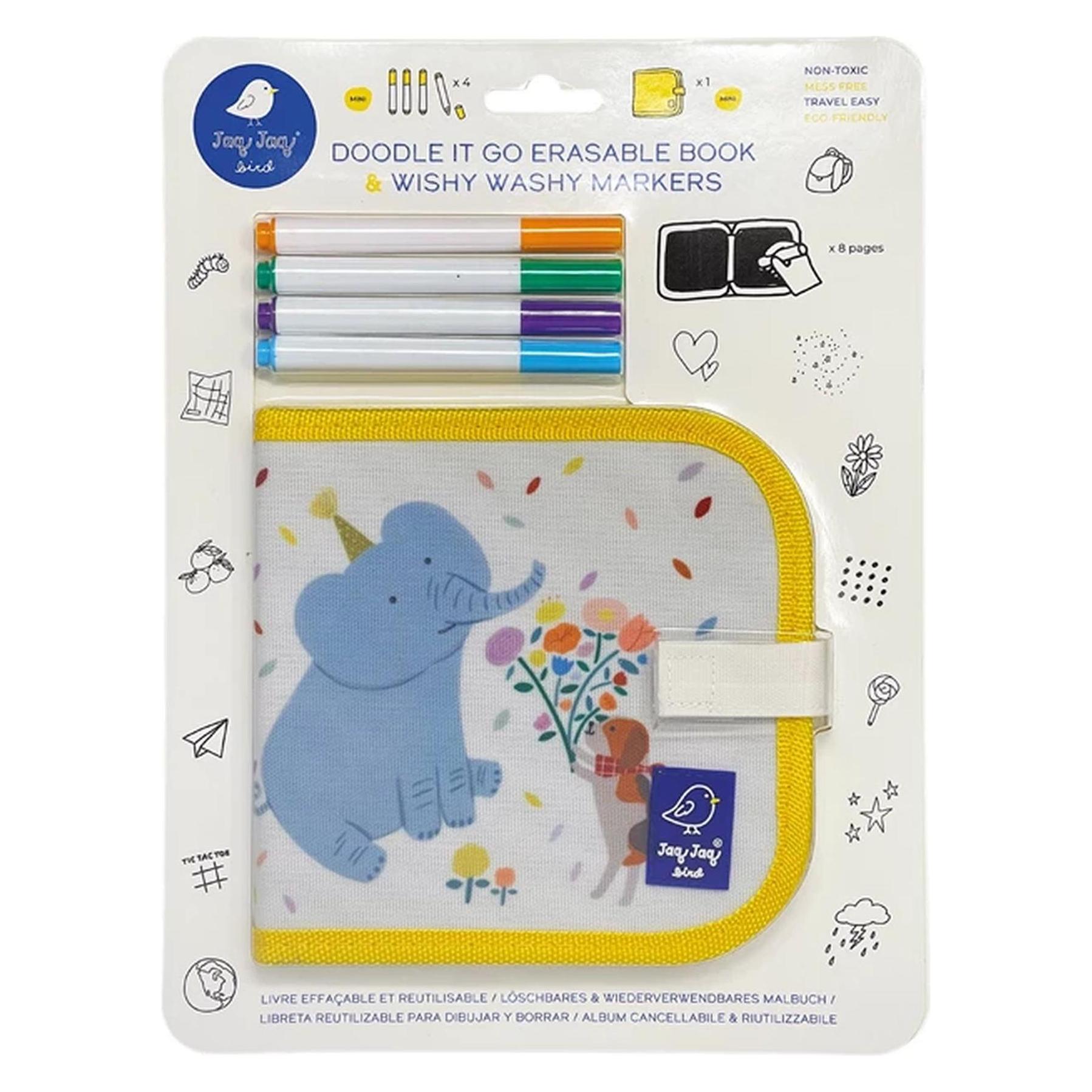 Jaq Jaq Bird Mini-Malbuch Elefant mit 4 Wishy Washy Stiften (1108077)