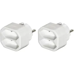 HAMA Adapterstecker, 2-fach Euro, weiß