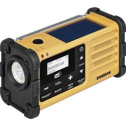 Sangean MMR-88 DAB+ Outdoorradio DAB+, UKW Notfallradio Akku-Ladefunktion, Taschenlampe, Solarpanel, Handkurbel Schwarz, Gelb A500559