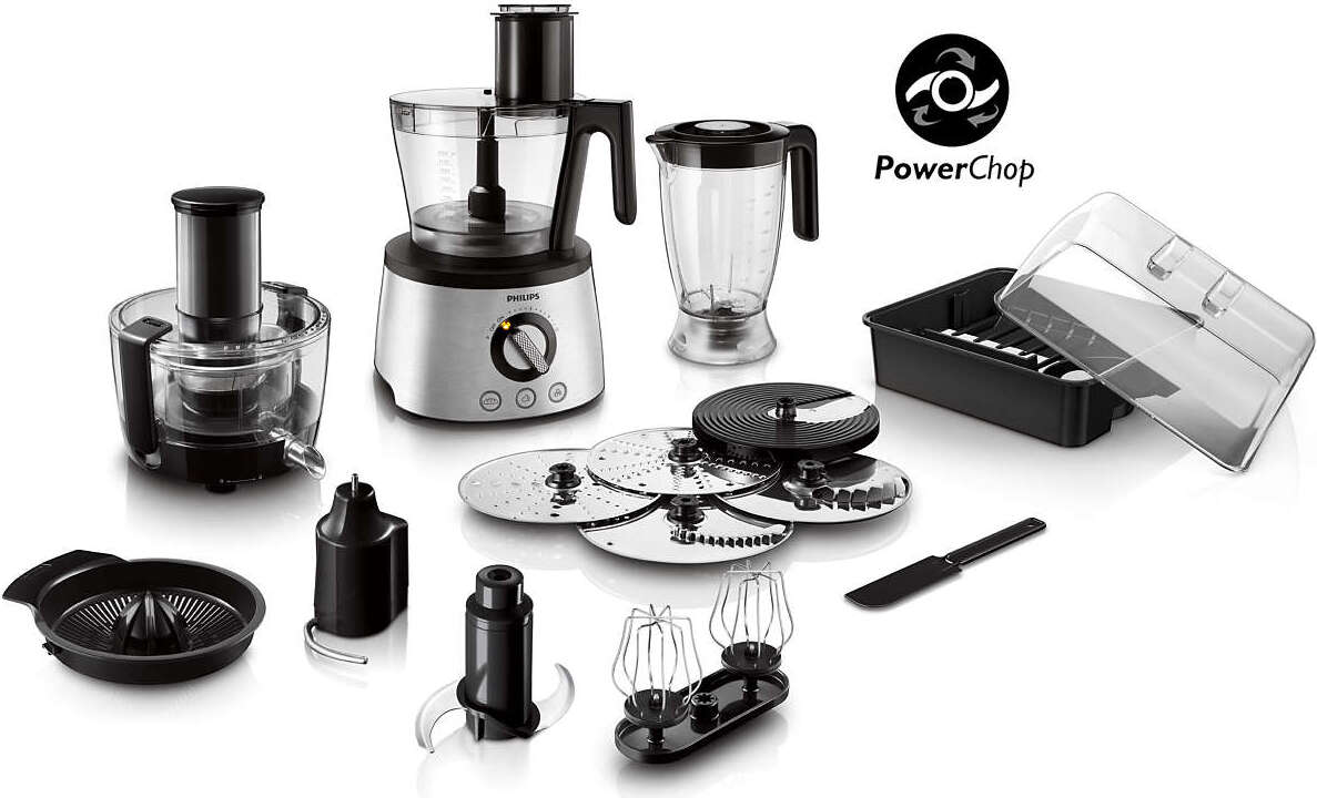 Philips 4-in-1 Küchenmaschine 7000 Series, 3.4 L, 32+ Funktionen, 1300 W, Metall (HR7778/00)