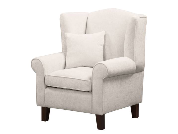 Ohrensessel Beige Webstoff Libra ohne Hocker 80 x 95 x 78cm