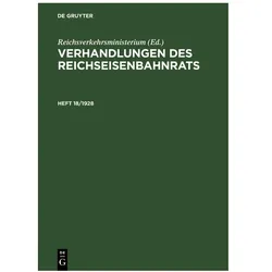 Verhandlungen des Reichseisenbahnrats /, Fachbücher
