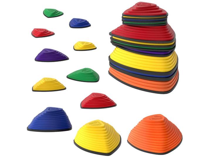 Aiyaplay Balanciersteine 11 Stück Rutschfeste Trittsteine für Kinder 3-8 Jahren Bunt, Mehrfarbig, Kunststoff, 37.5x16x37.5 cm, unisex, Freizeit & Co, Gartenspielzeug