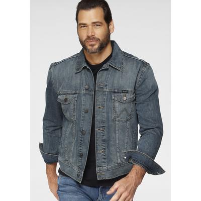 Jeansjacke WRANGLER "WESTERN DENIM JACKET", Herren, Gr. M, grau (mid, stone), Denim/Jeans, Obermaterial: 100% Baumwolle, normal, Jacken Jeansjacke