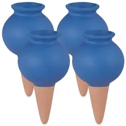 Relaxdays 8x Tonspitzen Bewässerung blau Dunkelblau,Hellbraun