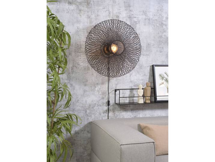 Wandleuchte Cango Ø 60cm Schwarz/Schwarz Material: Massivholz Oberfläche Holz: Beschichtet Oberfläche Metall: Lackiert E27