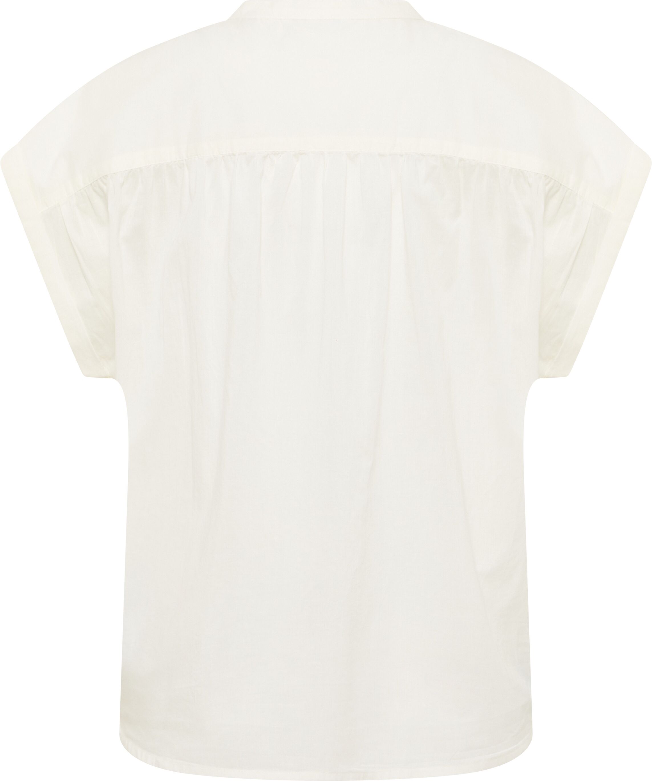 Kurzarmbluse MUSTANG, Damen, Gr. 36, weiss (whisper weiß), Web, Obermaterial: 100% Baumwolle, unifarben, loose fit, Blusen Kurzarmbluse, mit verdeckter Knopfleiste whisper weiß 36