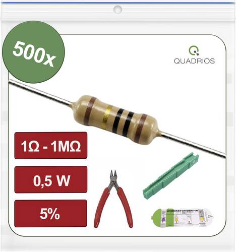 Quadrios 26P139 26P139 Kohleschicht-Widerstand Sortiment axial bedrahtet 0.5W 0.05% 500St.