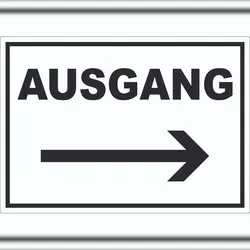 HB-Druck Ausgang Pfeil rechts Aufkleber A5 (148x210mm)