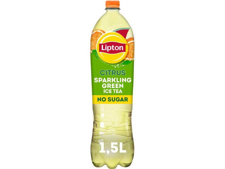 Lipton bruisende ijsthee groene citrus - 1,5 l