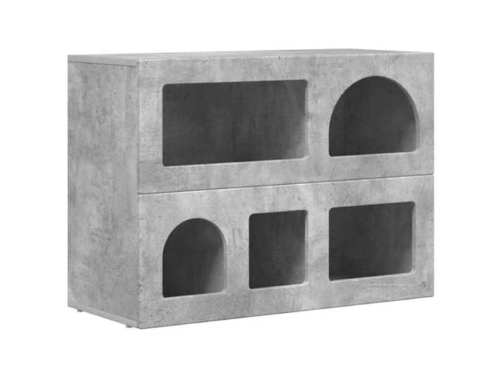 Kaorsrow Sideboard Beton Grau 80,5x35x59 cm Holzwerkstoff Beistellschrank Vielseitige Anrichte für Esszimmer, Flur und Wohnbereich mit geräumigen Fächern für Geschirr und Dekoration.