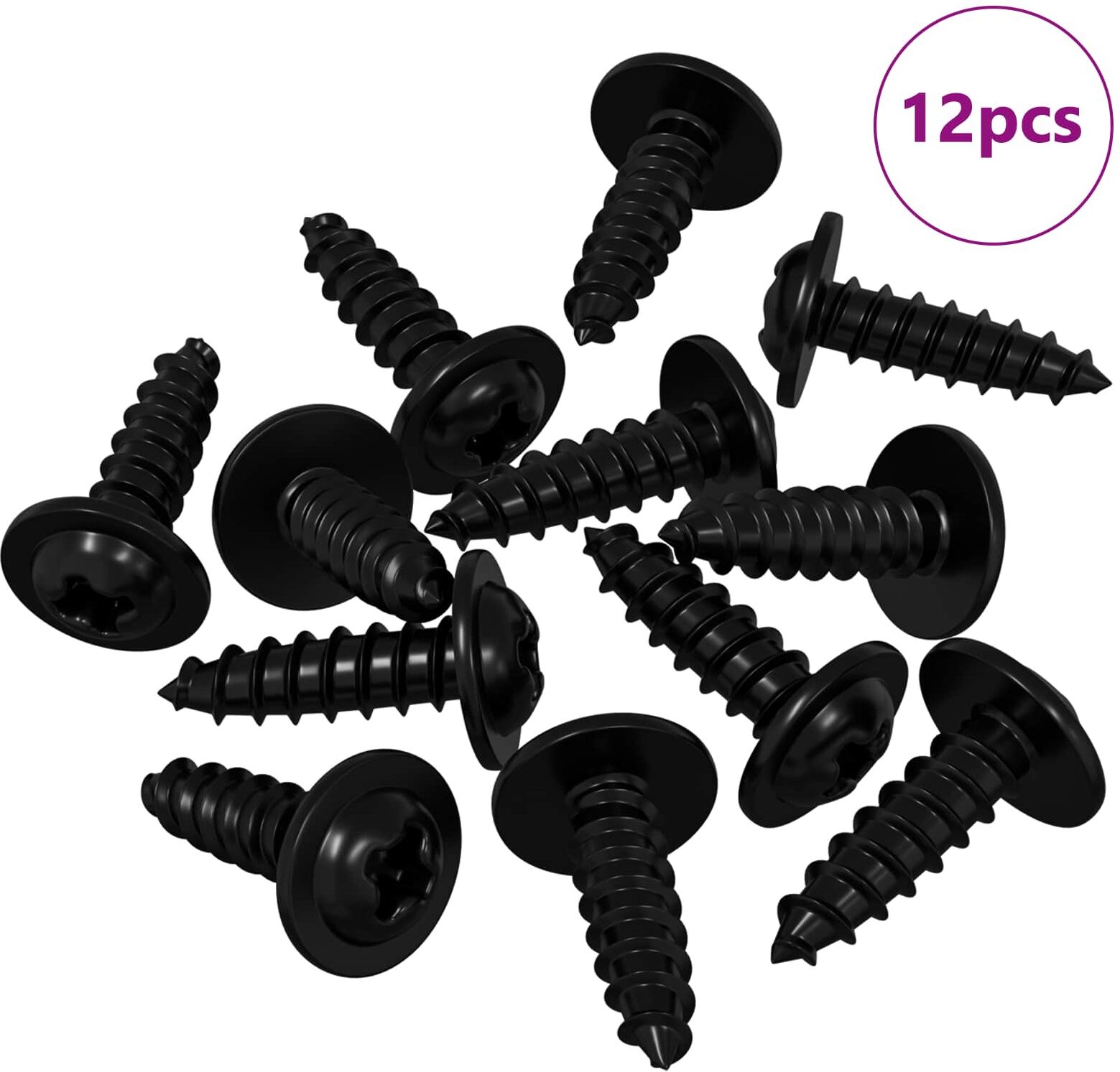 vidaXL Clou auto-perceur 12 pièces Noir 3,5 x 12 mm Fer