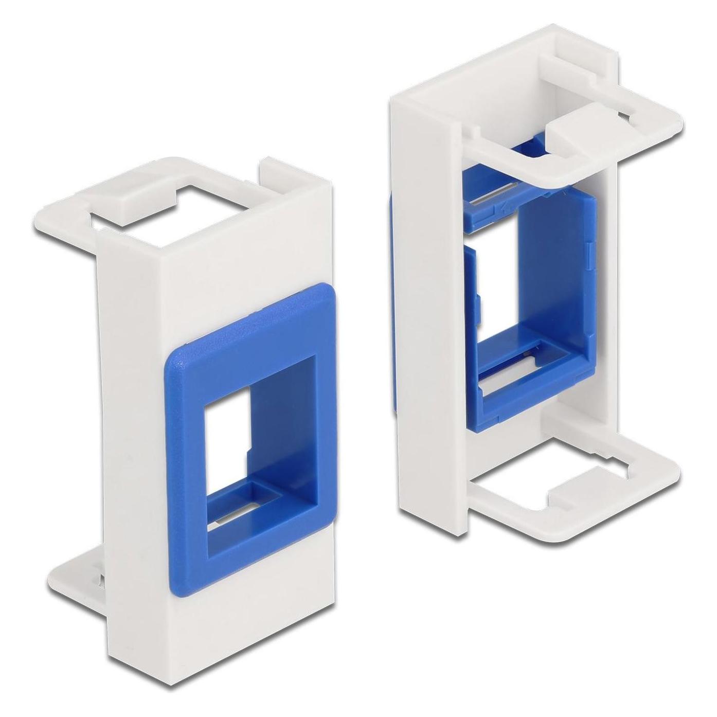 Delock Easy 45 Modul Keystone Halterung 22,5 x 45 mm, weiss / blau (81357)