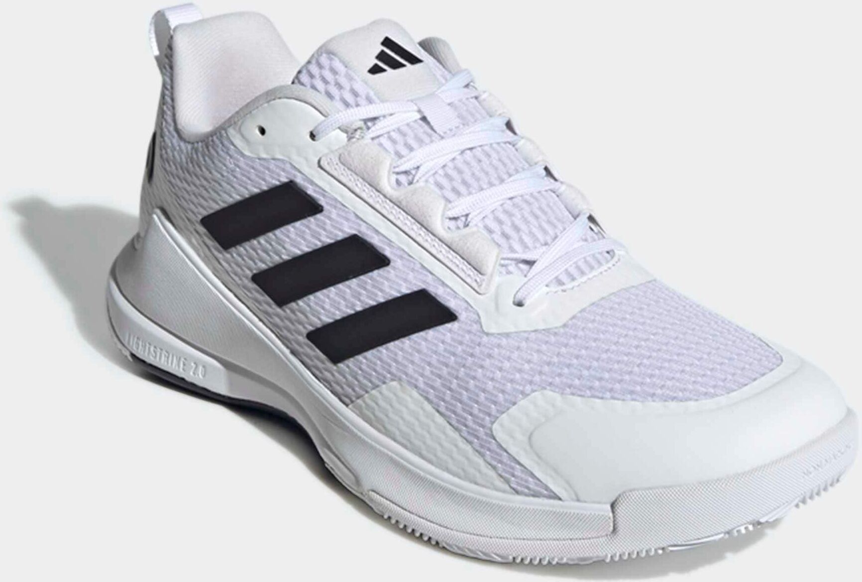 Hallenschuh ADIDAS PERFORMANCE "NOVAFLIGHT 2 INDOOR", Herren, Gr. 47, schwarz-weiss (cloud weiß, core schwarz, ftwr weiß), Synthetik, Textil, Schuhe Hallenschuh cloud weiß, core schwarz, ftwr weiß 47