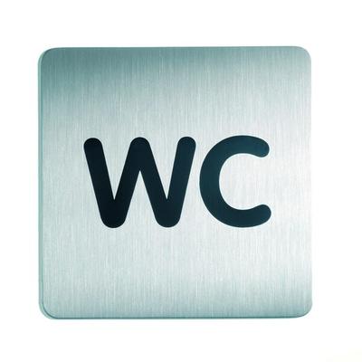 WC-Piktogramm, WC, quadratisch, Edelstahl - 150x150 mm