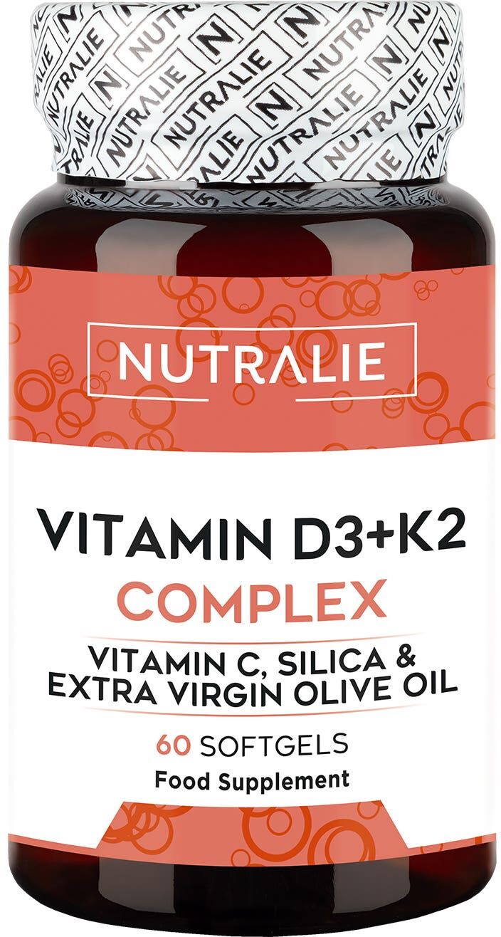 Nutralie Vitamina D3+K2 Complex 10000 UI + Vitamina C 60softgels