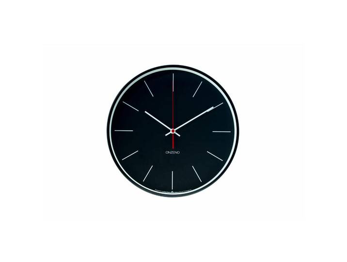 Onzeno Wanduhr Design Schwarz 31/31 cm, Glas, 30.5x30.5x4 cm, Dekoration, Uhren, Wanduhren