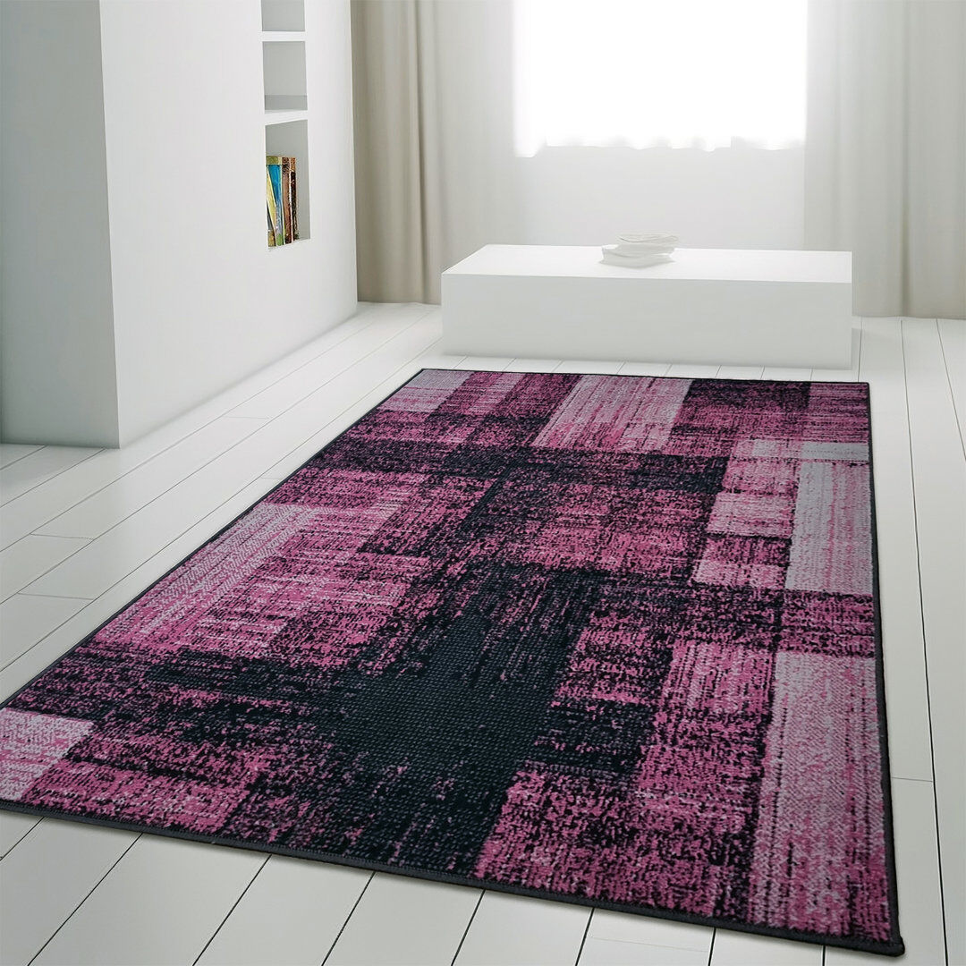 Rio Aayusha Violet/Black Rug Purple/Black Rectangle 160 x 225cm