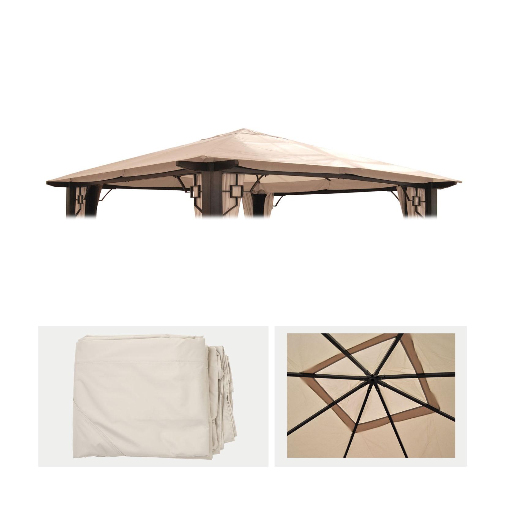 Ersatzbezug für Dach Pergola Pavillon Nisa 3,5x3,5m ~ creme