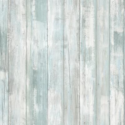 RoomMates Blue & Grey Weathered Planks Peel and Stick Wallpaper