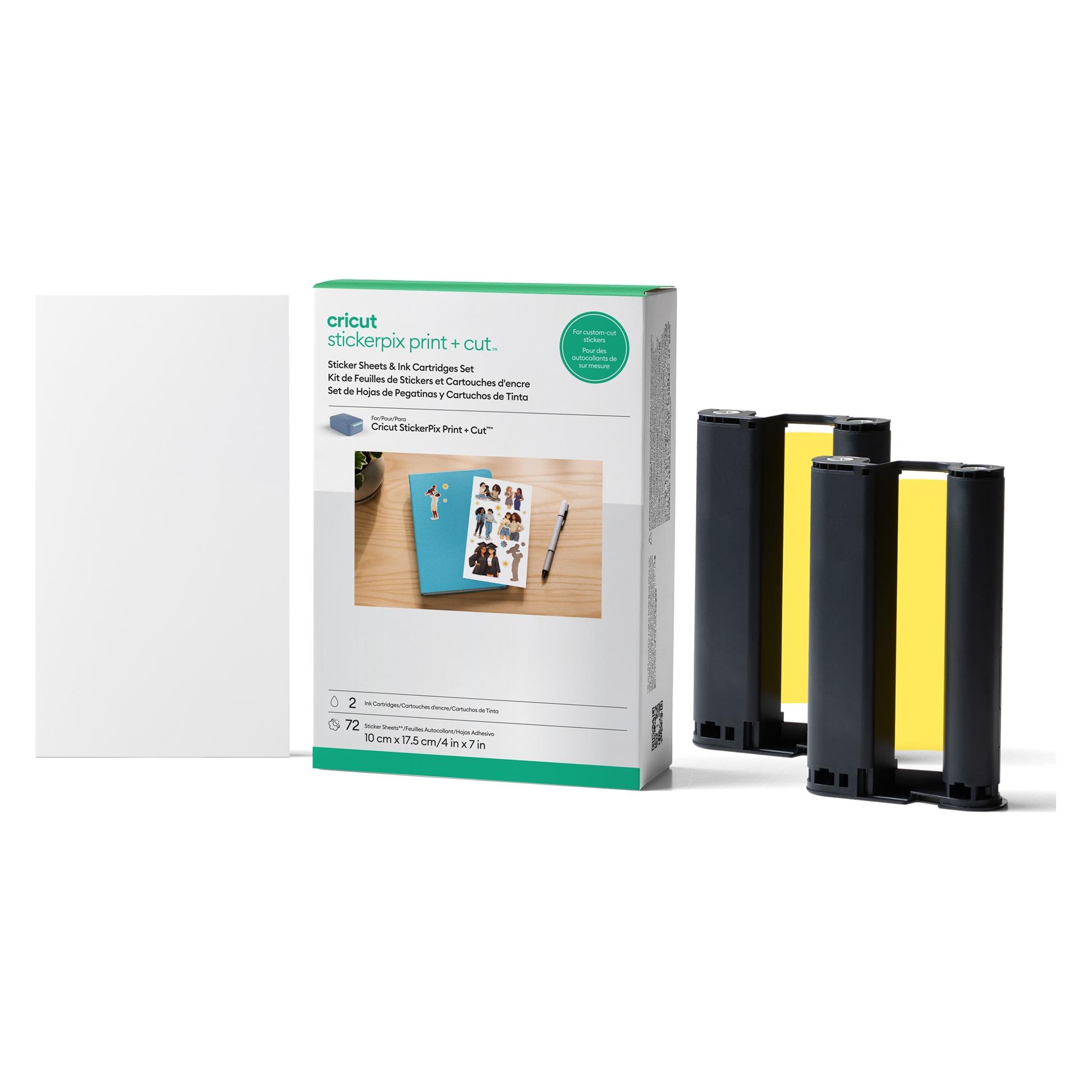 Cricut StickerPix Print + Cut Set with sticker sheets 72 pcs and ink cartridges 2 pcs (P) (2013401)